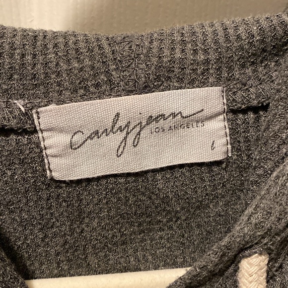 Carly Jean Los Angeles, waffle jogger SET, size L, charcoal color - EUC - Picture 3 of 9